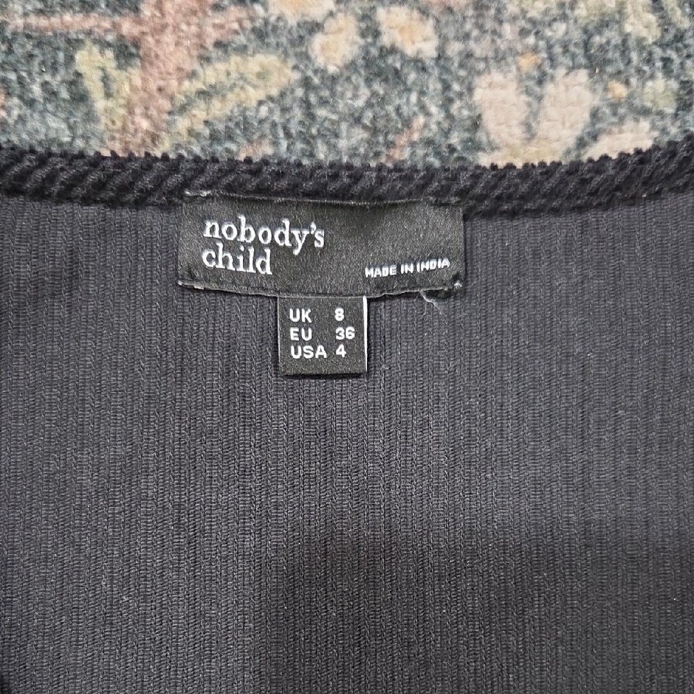 Nobody's Child Black Cord Piper Mini Pinafore Dress - Picture 6 of 8